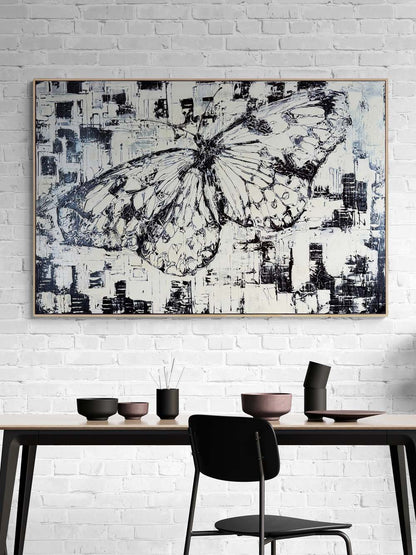 Beyaz Kelebeğin Rüyası Yağlı Boya Tablosu