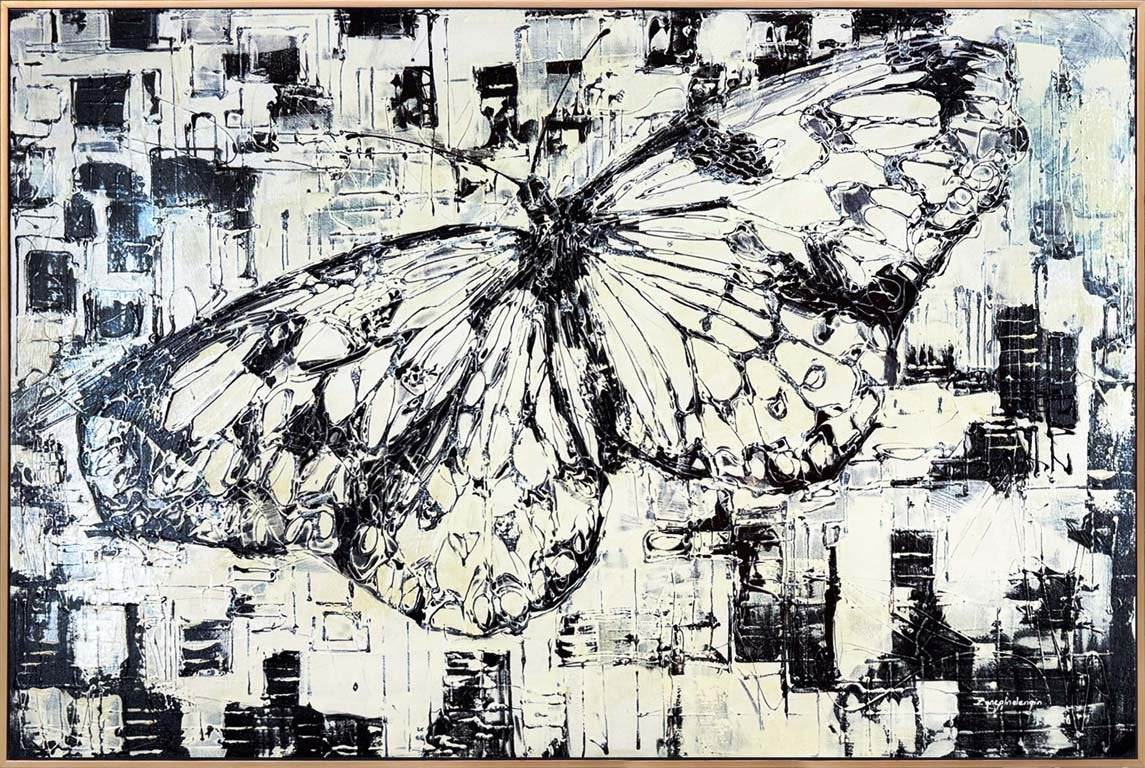 Beyaz Kelebeğin Rüyası Yağlı Boya Tablosu