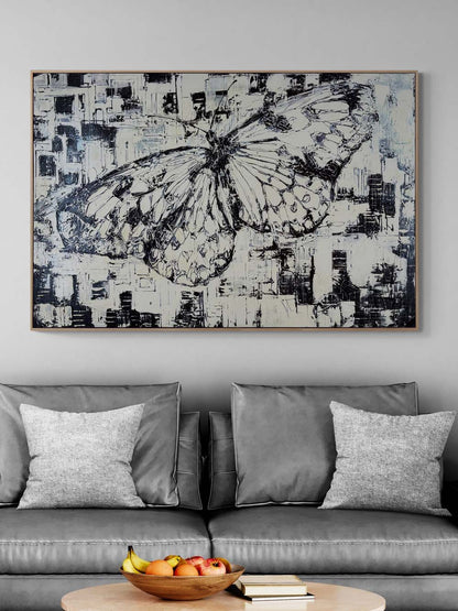 Beyaz Kelebeğin Rüyası Yağlı Boya Tablosu