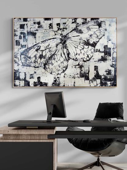 Beyaz Kelebeğin Rüyası Yağlı Boya Tablosu