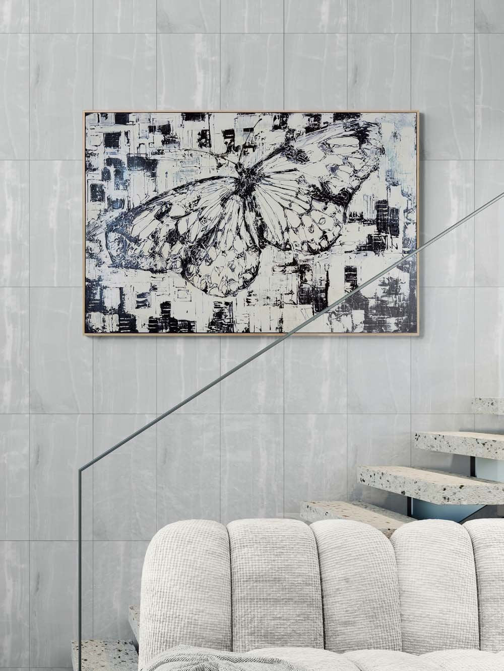 Beyaz Kelebeğin Rüyası Yağlı Boya Tablosu