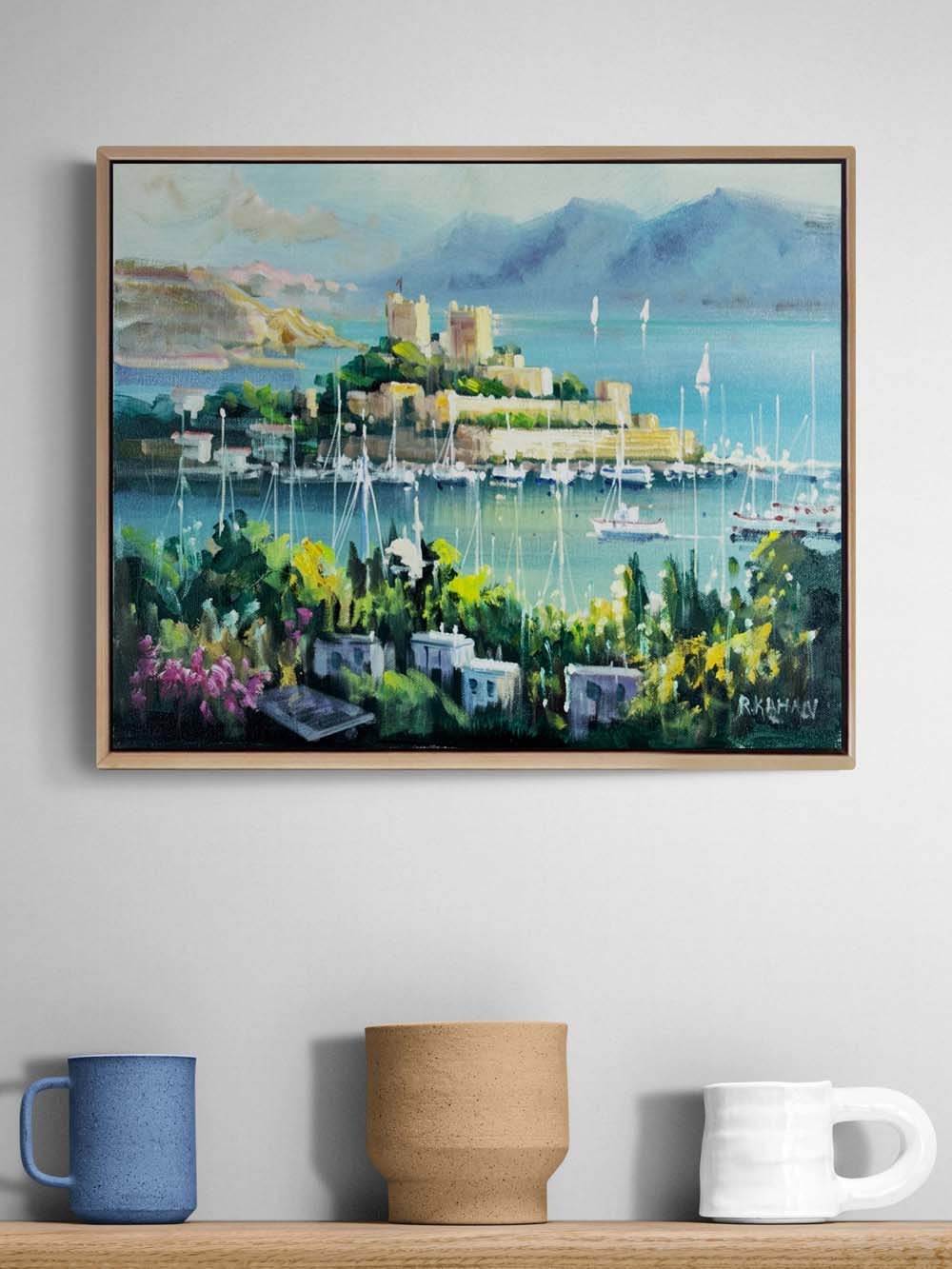 Bodrum Kalesi Mavisi Yağlı Boya Tablosu