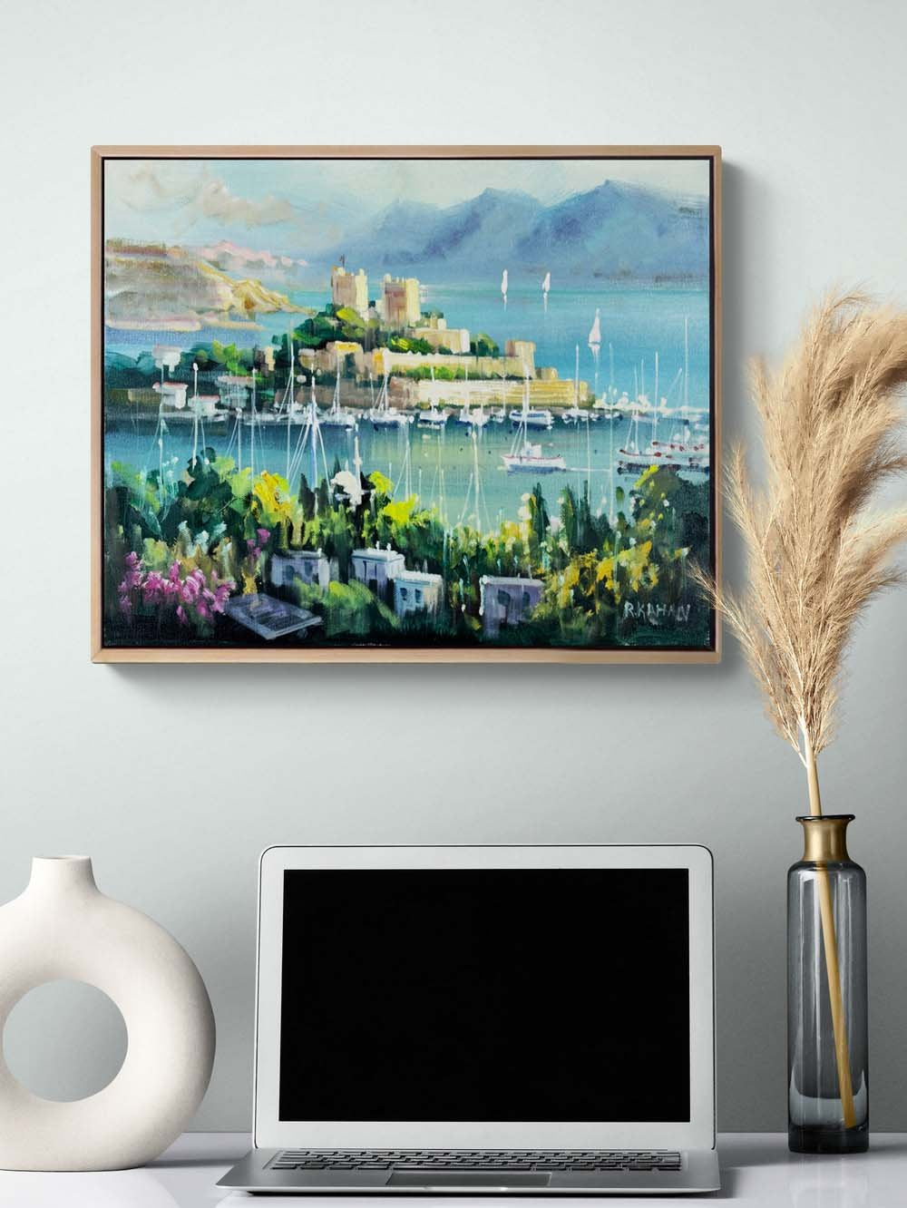 Bodrum Kalesi Mavisi Yağlı Boya Tablosu