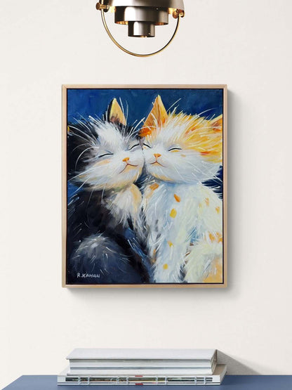 Mırıldayan Dostluk Yağlı Boya Tablosu