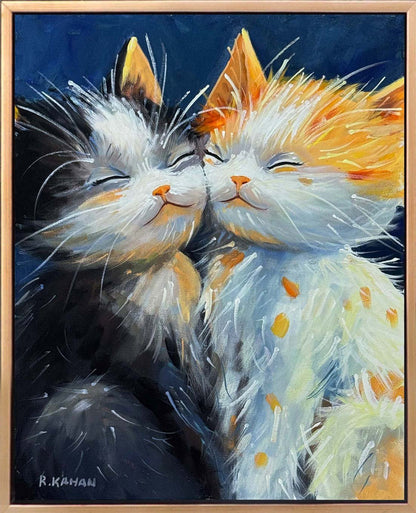 Mırıldayan Dostluk Yağlı Boya Tablosu