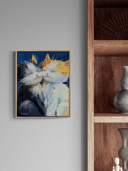 Mırıldayan Dostluk Yağlı Boya Tablosu