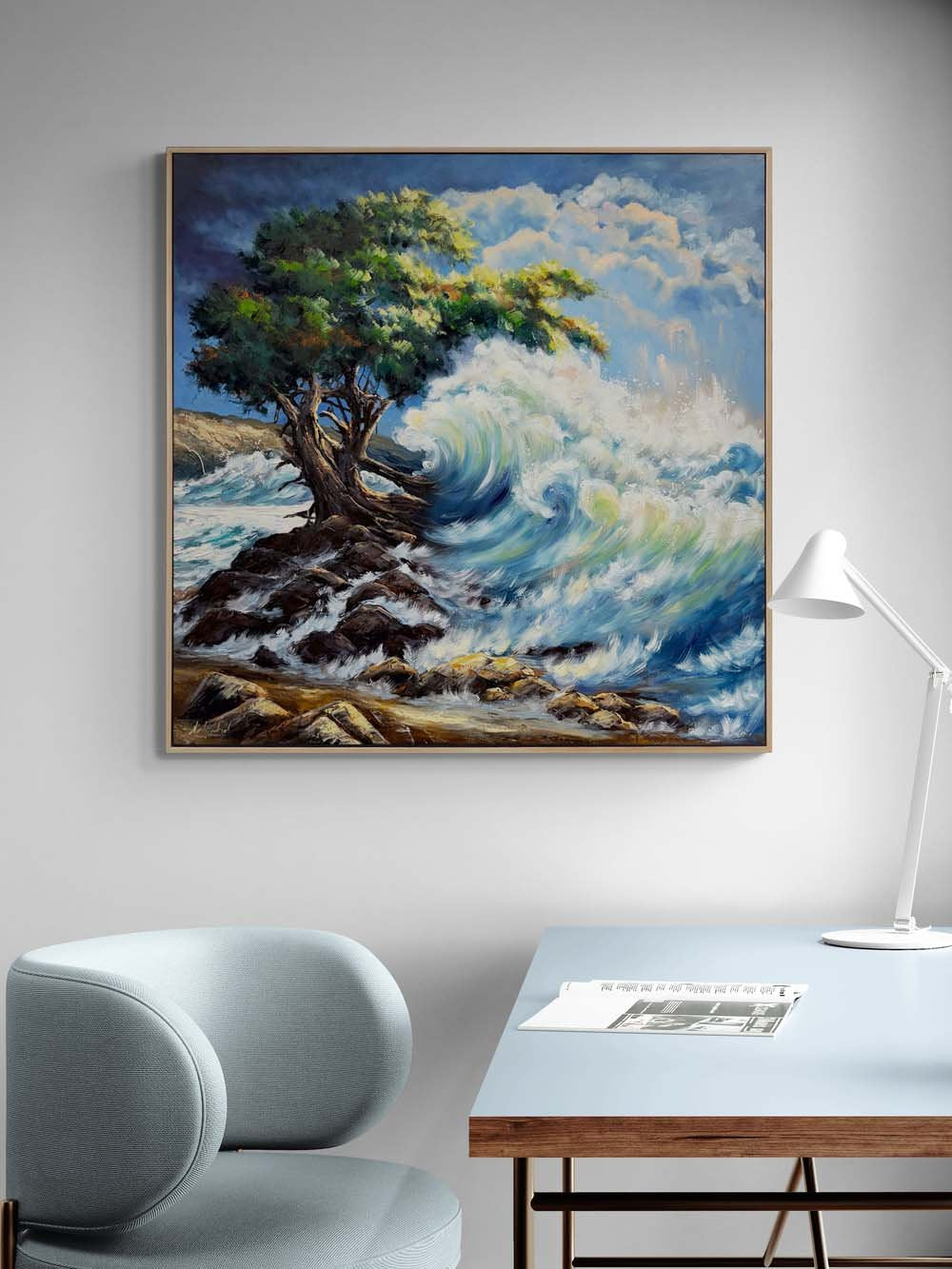 Dalga ve Direniş Yağlı Boya Tablosu