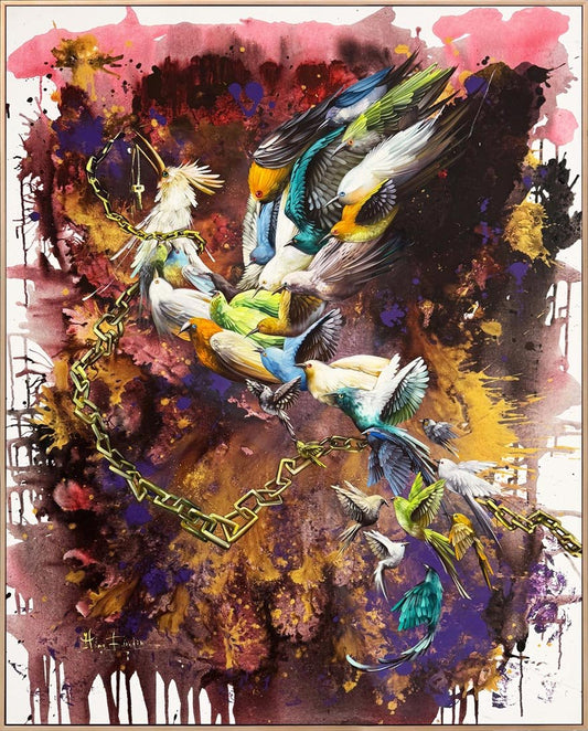 Kanatların Buluşması Simurg Yağlı Boya Tablosu