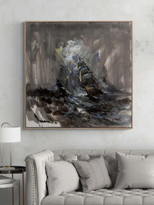 Rüzgarın Peşinde Yelkenli Yağlı Boya Tablosu