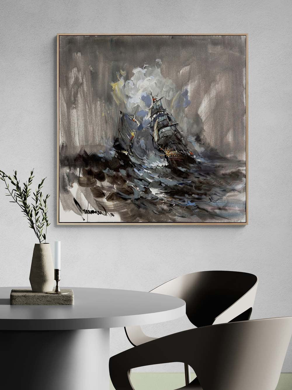 Rüzgarın Peşinde Yelkenli Yağlı Boya Tablosu