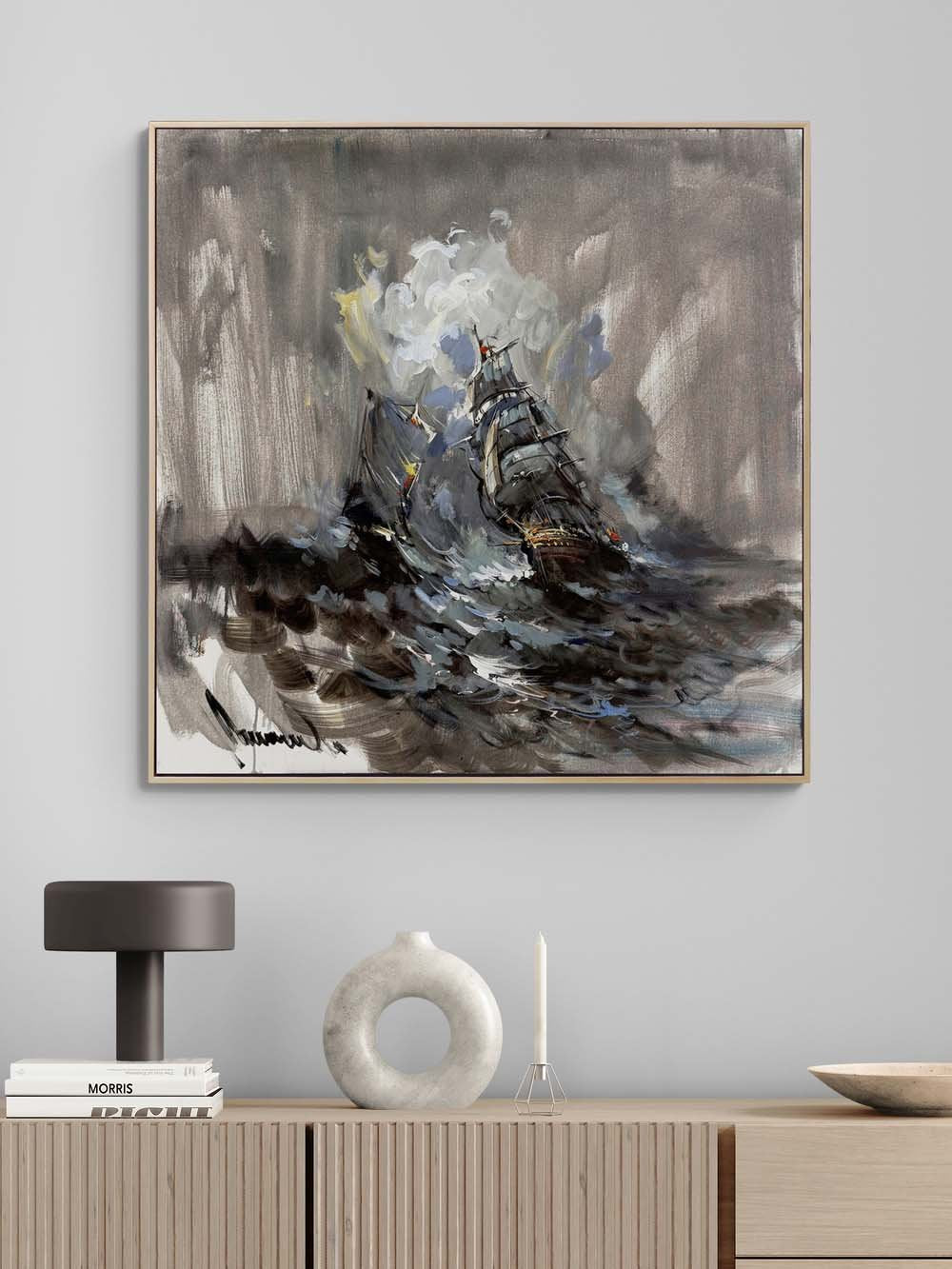 Rüzgarın Peşinde Yelkenli Yağlı Boya Tablosu