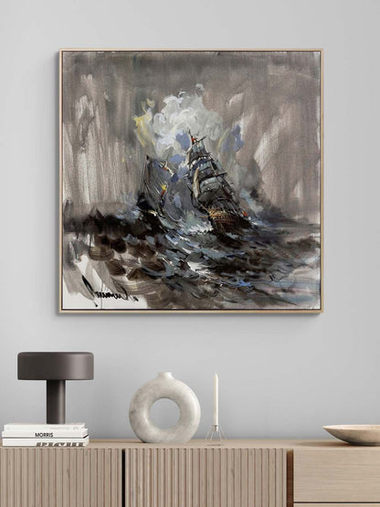 Rüzgarın Peşinde Yelkenli Yağlı Boya Tablosu