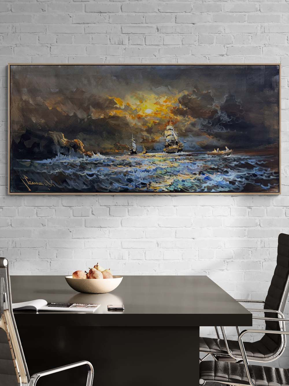 Mavilikte Yolculuk Yağlı Boya Tablosu