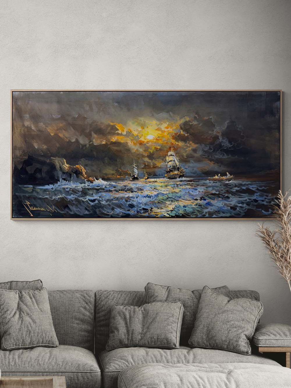 Mavilikte Yolculuk Yağlı Boya Tablosu