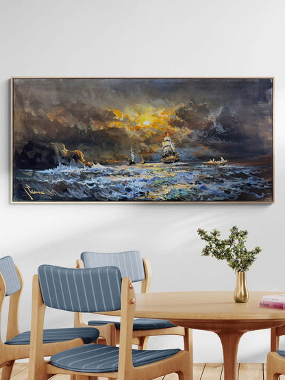 Mavilikte Yolculuk Yağlı Boya Tablosu