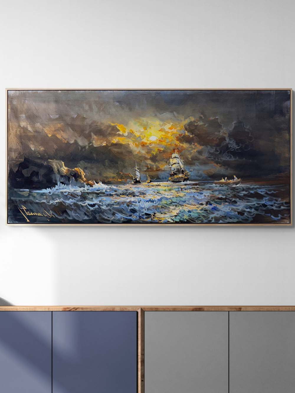 Mavilikte Yolculuk Yağlı Boya Tablosu