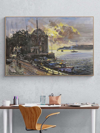 Ortaköy Gün Doğuşu Yağlı Boya Tablosu