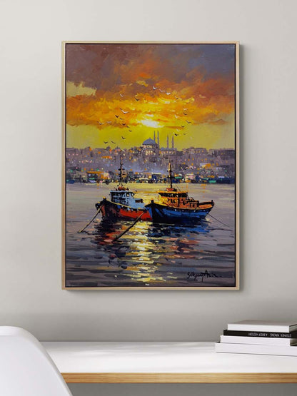 Kızıl Gökyüzü Yağlı Boya Tablosu