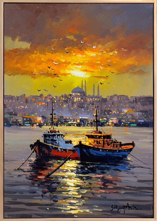 Kızıl Gökyüzü Yağlı Boya Tablosu