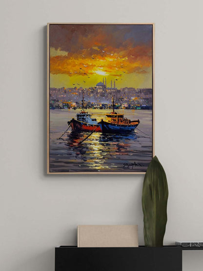 Kızıl Gökyüzü Yağlı Boya Tablosu