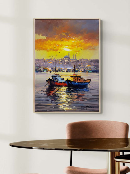 Kızıl Gökyüzü Yağlı Boya Tablosu