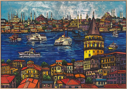 Haliç’te Sessiz Şehir Yağlı Boya Tablosu