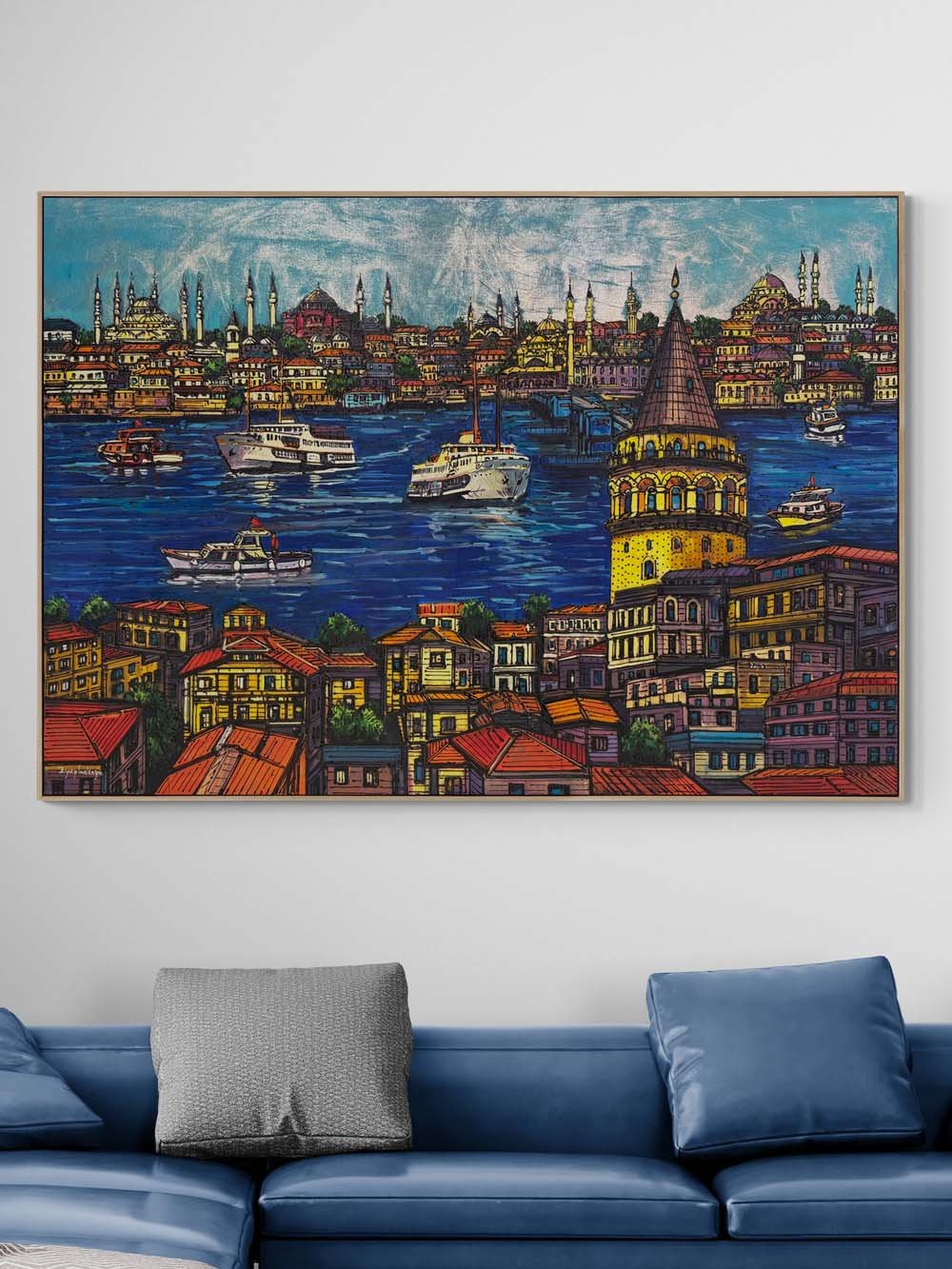 Haliç’te Sessiz Şehir Yağlı Boya Tablosu