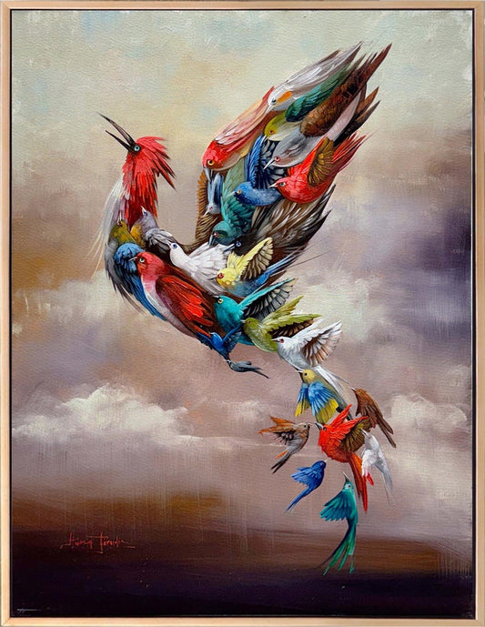 Kanatlarda Simurg Yağlı Boya Tablosu