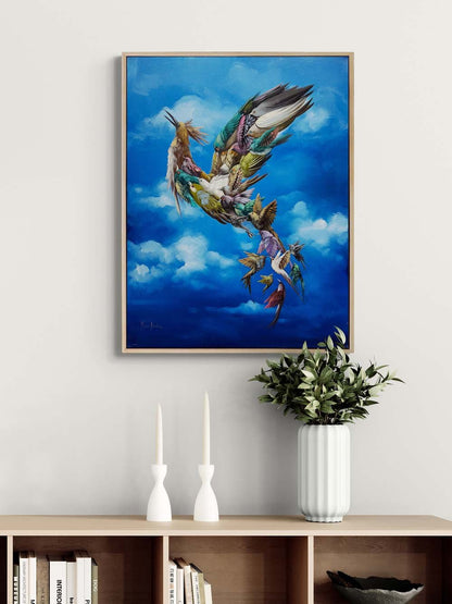 Anka Kuşu'nun Uyanışı Yağlı Boya Tablosu