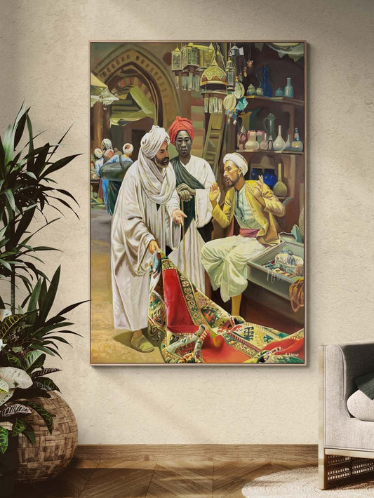 Çarşıdaki Pazarlık Yağlı Boya Tablosu