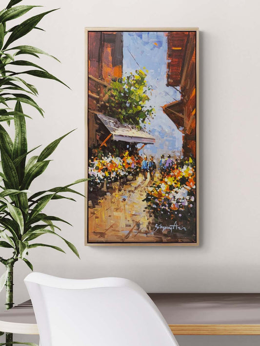 Bahar Sokağı Yağlı Boya Tablosu