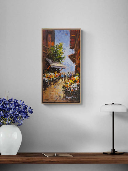 Bahar Sokağı Yağlı Boya Tablosu