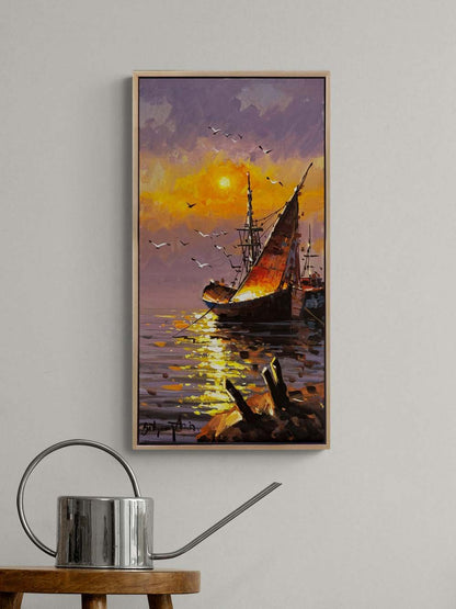 Bir Deniz Manzarası Yağlı Boya Tablosu