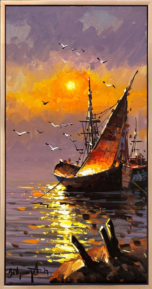 Bir Deniz Manzarası Yağlı Boya Tablosu