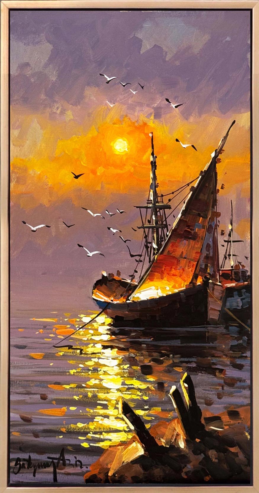 Bir Deniz Manzarası Yağlı Boya Tablosu