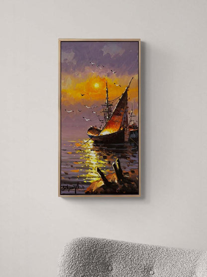 Bir Deniz Manzarası Yağlı Boya Tablosu