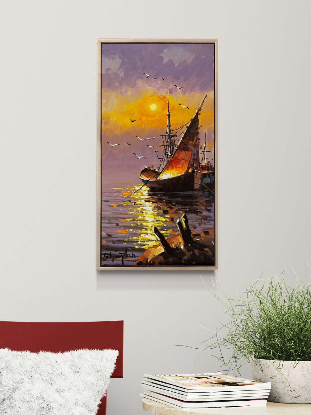 Bir Deniz Manzarası Yağlı Boya Tablosu