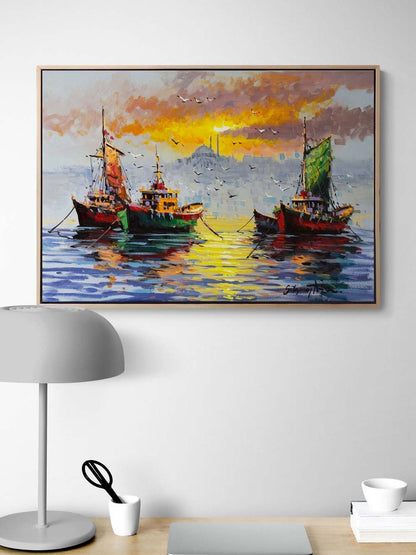 Boğazın Sessiz Avcıları Yağlı Boya Tablosu