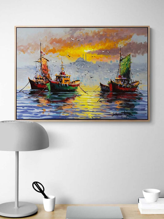 Boğazın Sessiz Avcıları Yağlı Boya Tablosu