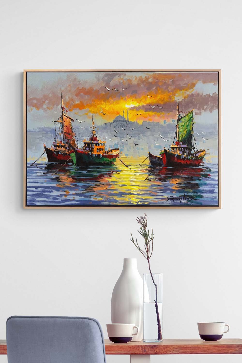 Boğazın Sessiz Avcıları Yağlı Boya Tablosu