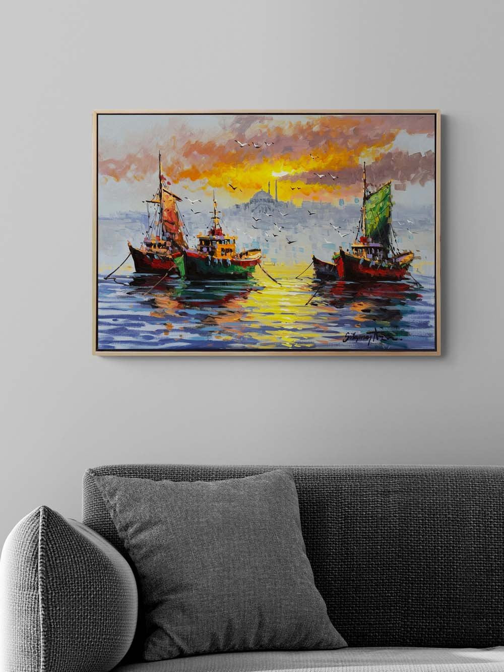 Boğazın Sessiz Avcıları Yağlı Boya Tablosu