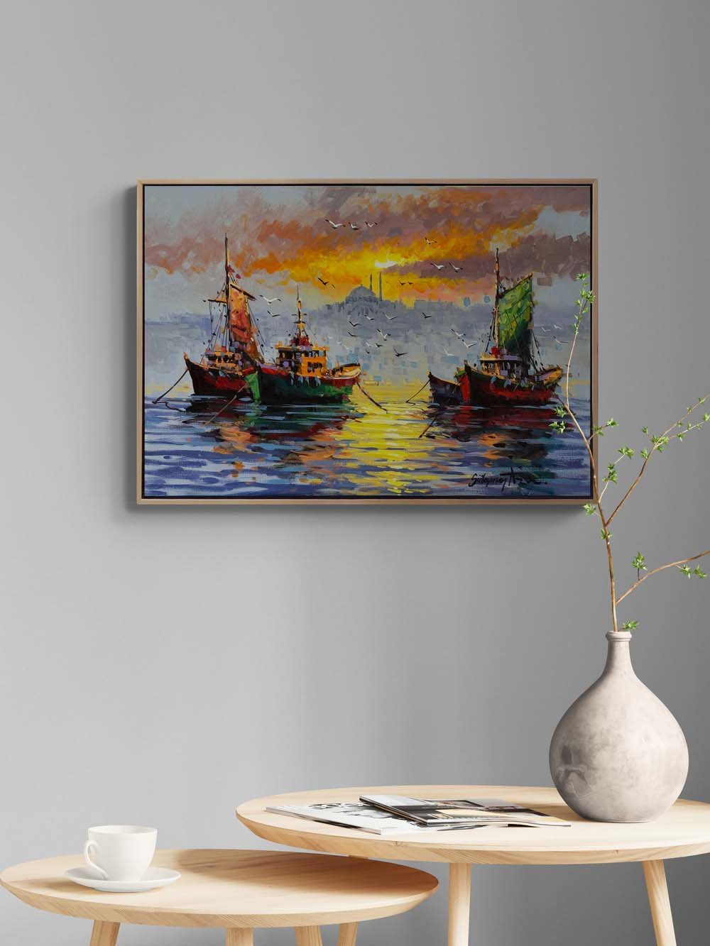 Boğazın Sessiz Avcıları Yağlı Boya Tablosu