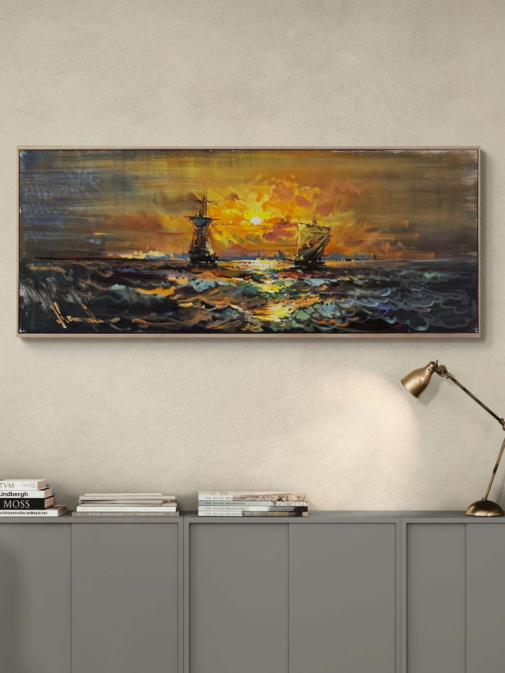 Limanda Akşam Ezgisi Yağlı Boya Tablosu