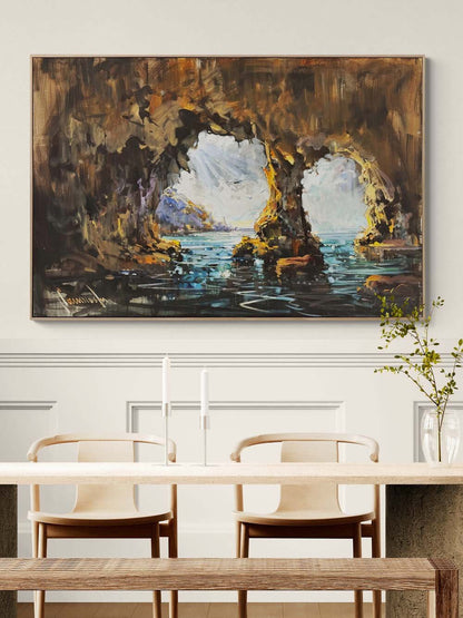 Mağaradaki Gün Doğumu Yağlı Boya Tablosu