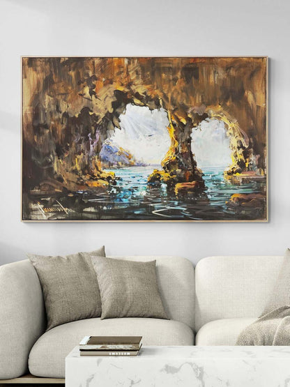 Mağaradaki Gün Doğumu Yağlı Boya Tablosu