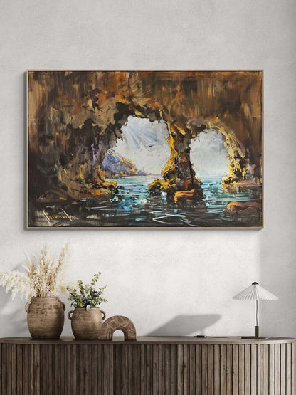Mağaradaki Gün Doğumu Yağlı Boya Tablosu