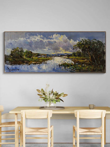 Yeşilin Kucağında Yağlı Boya Tablosu