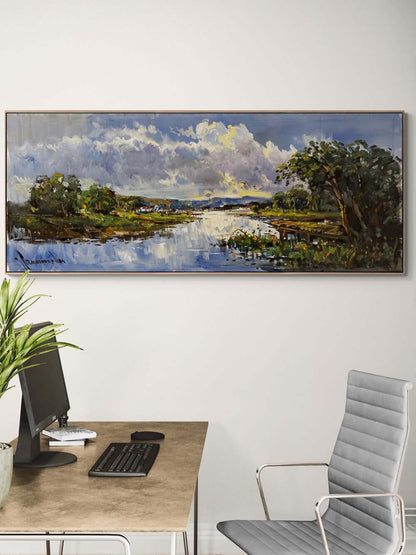 Yeşilin Kucağında Yağlı Boya Tablosu