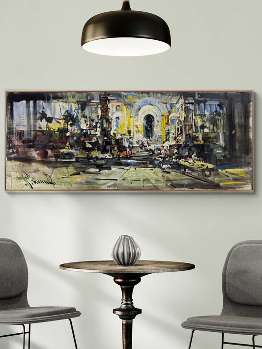 Kalabalığın İçinde Yağlı Boya Tablosu