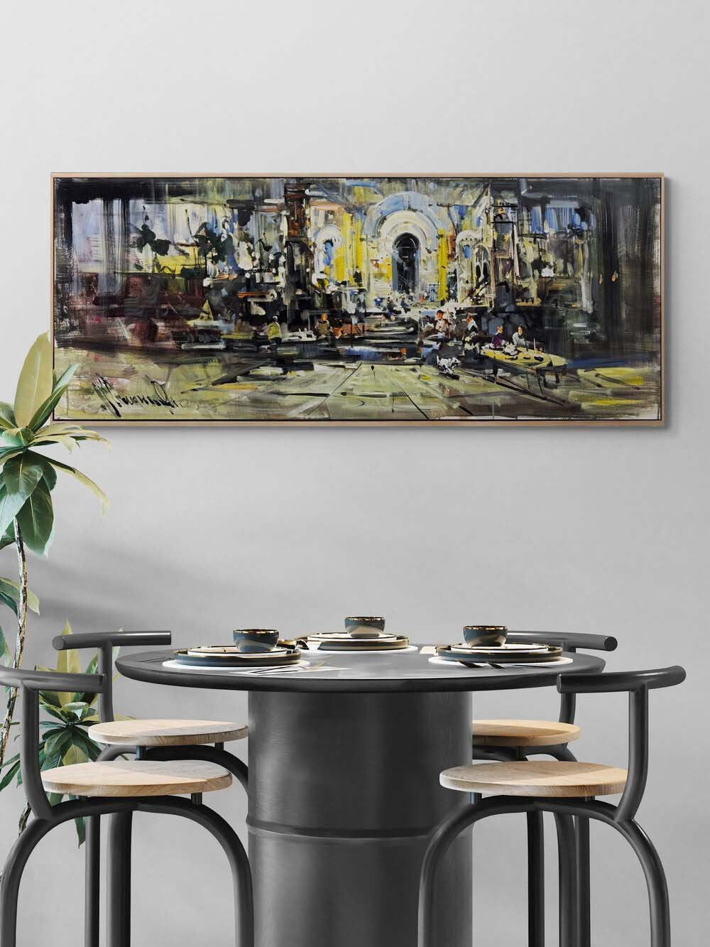 Kalabalığın İçinde Yağlı Boya Tablosu